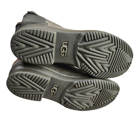 UGG Waterproof Leather Suede Tall Boots Women's Size 7.5 Gray Zip Buckle - Picture 3 of 8